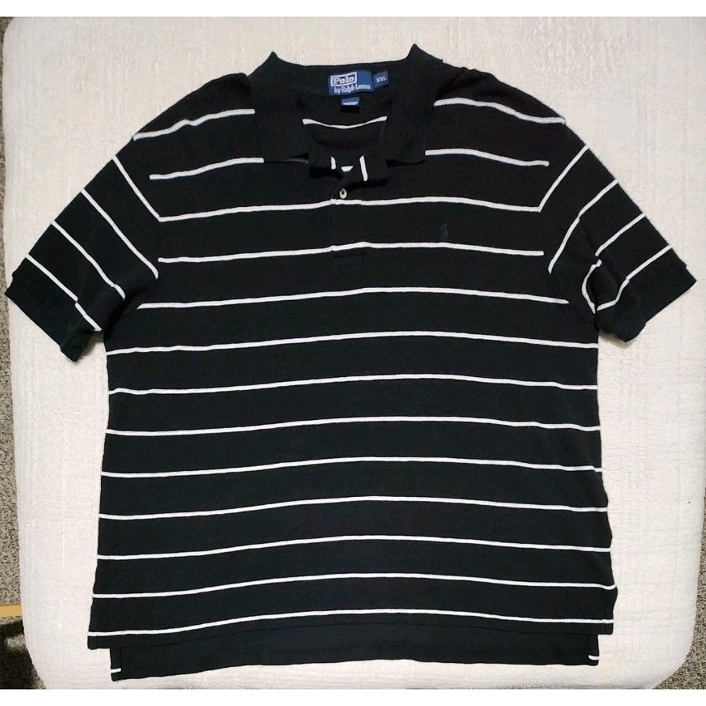 Polo Ralph Lauren Men's Striped Polo Shirt XXL Striped honeycomb‎ texture Preppy